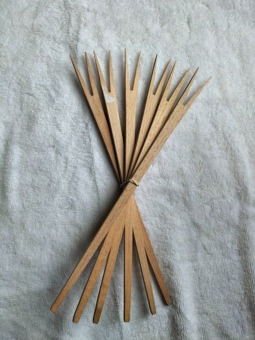 Lot 6 fourchettes en bambou