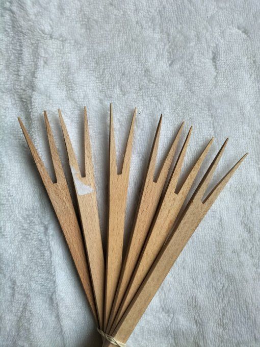 Lot 6 fourchettes en bambou