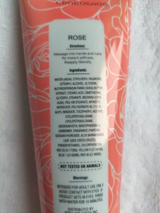 Crème pour les mains senteur rose