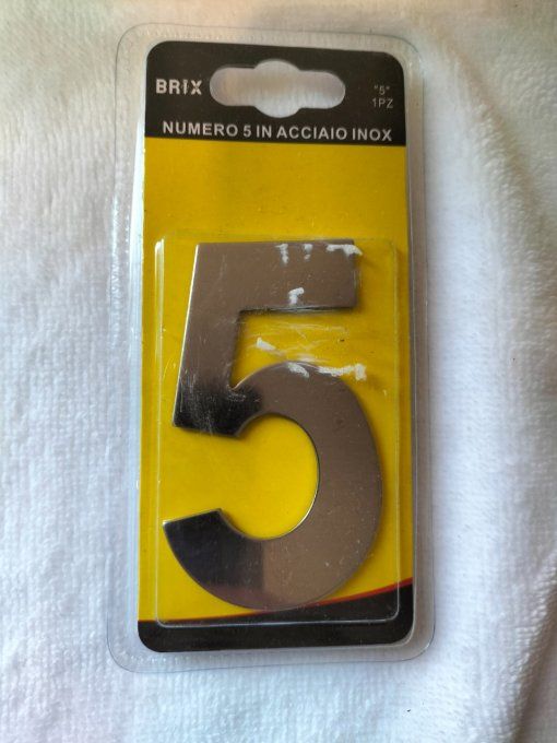 Chiffre en acier inox adhésif