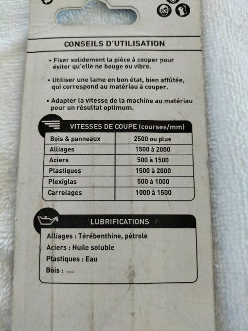 Lot de 2 lames pour scie sauteuse