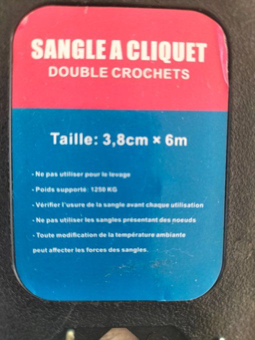 Sangle à cliquet double crochets
