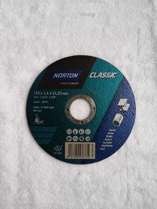 Disque à découper métaux 115x1.6x22.23mm