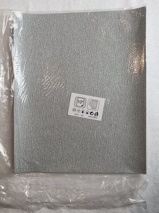 Paquet de 10 feuilles de papier abrasif grain 180